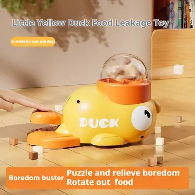 Cat Puzzle Treat Dispenser Toy, Interactive Duck-Shaped Food Slow Feeder for Cats and Small Dogs Enrichment, IQ Training and Exercise 8.6 Inches,  durable  Duck, Cat  snacktime, pet gift small medium dog tiktokshopspringglowup SummerVibes petlovers summer