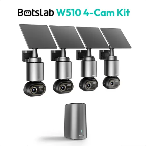 BOTSLAB H200 Wireless Outdoor Weatherproof Surveillance Camera - 4000P 8MP Ultra-Clear, 2.4G Wi-Fi, Solar-Powered, AI Recognition, 32G Local Storage, 16TB Expandable, Night Vision, Easy Installation, Cross-Camera Tracking, Smart Home Security Gadget