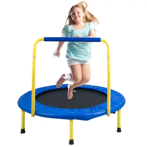 VEVOR 3FT Jump Trampoline (36" Foldable Mini), Indoor/Outdoor Toddler Toys with Foam Handle, Cool Gifts for Kids & Recreational Kids Toys for 3+ Years