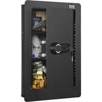 【toolupgrade】VEVOR 25.59" Tall Anti Theft Security Vault Safe Box, 3-Tier Hidden In-Wall Unit with Keypad, 3 Removable Shelves, 6 Key Holders, Q235 Cold-Rolled Steel, LED Light & Vibration Alarm for Safe Storage of Money, Jewelry, Passport