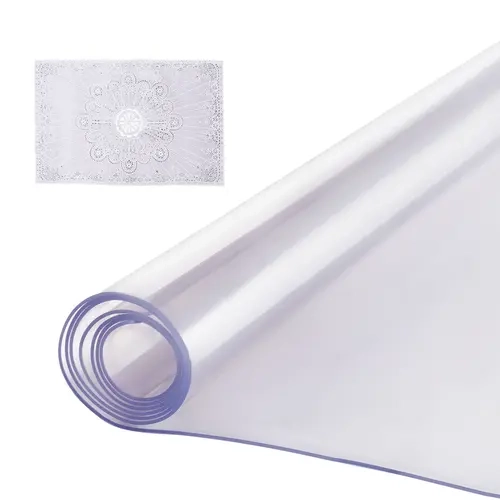 VEVOR Washable Plastic Table Cover, 40x60 in 2.0 mm Thick PVC Protector, Rectangle Desk Mat Pad, Waterproof Easy-Clean for Office Dining Room Surfaces, Washable Table Cover