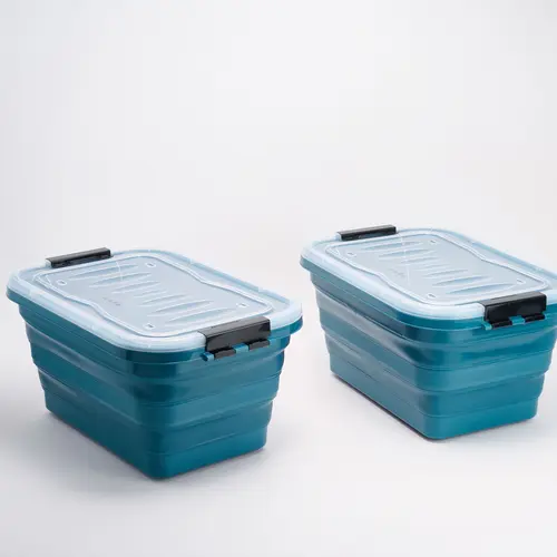 Cella Set of 2 XL Collapsible Storage Bins with Lids & Wheels