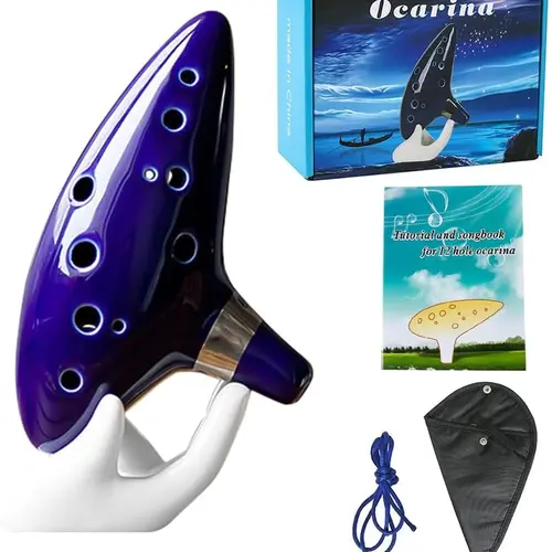 PWDET Ceramic Alto C Key Ocarina Flute Instrument, Professional Zelda Ocarina of Time Wind Instrument for Musical Enthusiasts