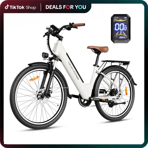 Windhorse F2 26" High-Power Commuter Electric Bike for Adults with 750W Peak Motor, 20MPH & 50 Miles Range, 468WH Removable Battery, 7-Speed Commuter Ebike with Suspension, powerful e bike