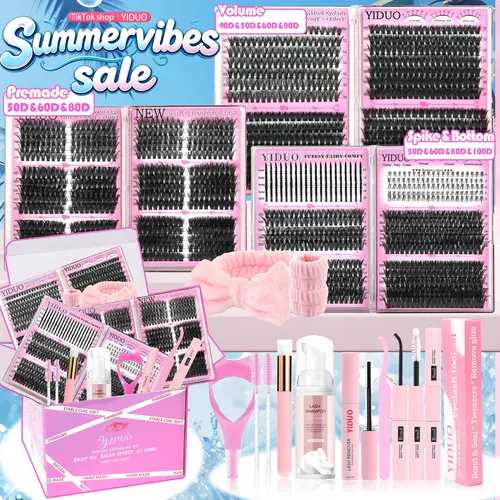 Lash Clusters Kit, Mega/ultra/Dramatic/Volume/Full/Spikes/Fluffy/ Bottom Lashes Clusters Kit WaterProof Lashwith Everything You Need for Beginners and Proficient, DlYat Home Easily, Soft comfortable Easy Apply Natural Lookfor Makeup Daily Life