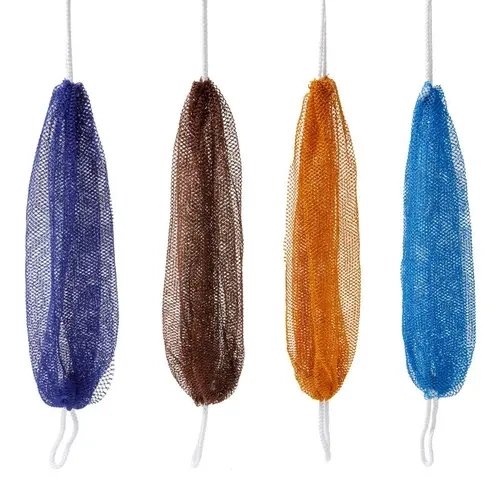 African Exfoliating Net Sponge Ethically Sourced fromNigeria Smooth Skin Bath Sponge Shower in Blue BrownOrange & Blue Colors
