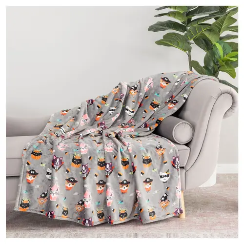 Berkshire Halloween Printed Plush 60x70 Throw