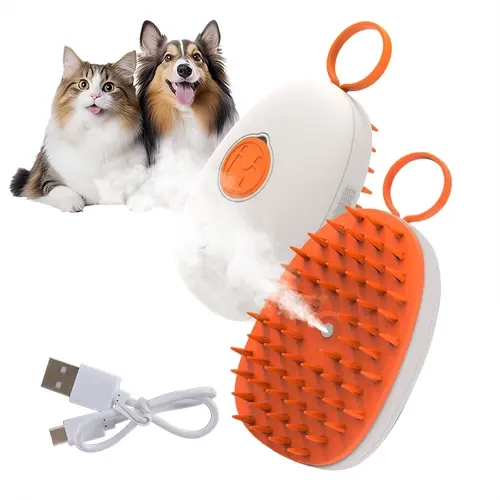 SmartWell 3-in-1 Anti-Static Steam Deshedding Brush for Cats & Dogs - ABS Material, Palm Grip, One Size, Universal Fit, Detangling, Ergonomic & User-Friendly, Clean Beauty/Hair Care Grooming Tool