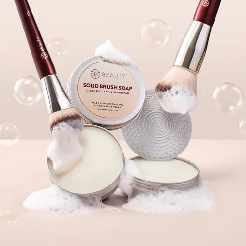 BK Beauty Solid Brush Soap with Cleaning Pad