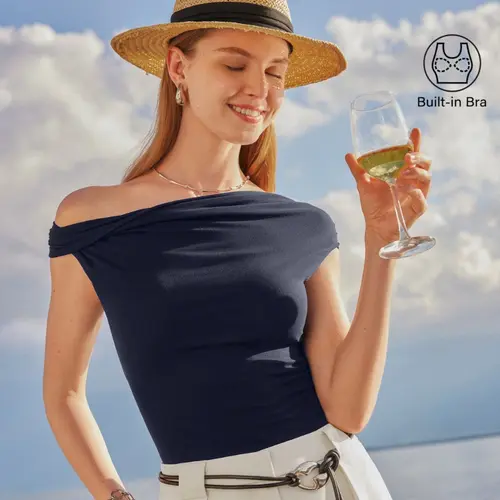 OGL Multi-wear Versatile Necklines Off Shoulder Brami Top SkinKiss Womenswear Basic Minimalist Shirts Women Summer Tshirt Short Built-in-Bra strapless top girly summer tops summerwins Casual Breathable Top Casual Fashionable Top DealsForYouDays