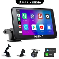 【HiEHA | DealsForYouDays】7" HD Wireless CarPlay & Android Auto Portable Touchscreen Car Stereo, Mirror Link, GPS Navigation, FM Transmitter, AUX, Bluetooth 5.2, Voice Control, Universal for All Vehicles