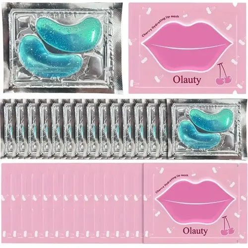 30pcs Collagen Eye-Lip Mask Set - Hypoallergenic, Mild, Fragrance-Free, Hyaluronic Acid for Family Skin Nourishment, Moisturizing & Repairing Eye Care