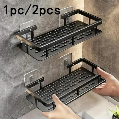 No-Drill Wall Mount Shower Caddy Shelf, Space-Saving Bathroom Storage Organizer for Shampoo and Soap, Easy Install Bathroom Accessory, Shower Organizers