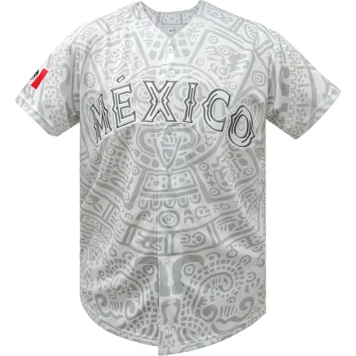 Men's Baseball Jersey, Casual Sports Jersey, Short Sleeve Mexico Embroidered Shirt For Sports