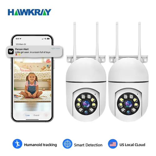Hawkray WiFi Indoor Home Security Camera - App Controlled Wireless Camera, Local Installation, 2-Way Audio, Full-Color HD Night Vision, Smart Remote Access, Motion Detection, Plug-In Powered, SD Card Slot, for Smartphones Monitoring, App Controlled Camera