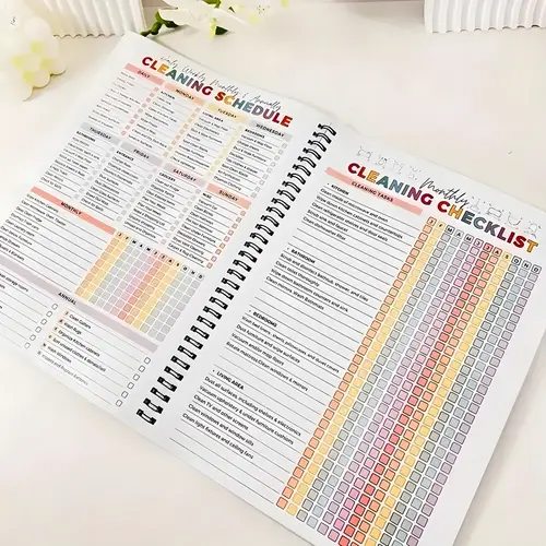 ADHD Cleaning Planner A4 Size Focused Daily Weekly Monthly Schedule Checklist Notebook for Home Office Dorm Durable Cover Smooth Pages Office Stationery Essential Plannerbook