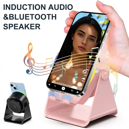 Dohelly 5-in-1 Wireless Rechargeable Bluetooth Speaker System - 360° Rotatable LED Light Stand, Sound Machine, Universal Smartphone Charger, Unique Gifts for Home Cooking