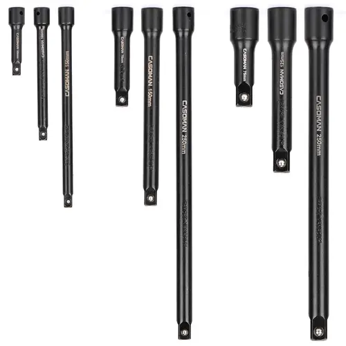 CASOMAN 9-Piece Heavy Duty Cr-V Wrench Extension Bars Set - Chrome-V Steel Wrench Extend Rods, Black Phosphate Finish, 1/4", 3/8", 1/2" Drives, Tools for Mechanics, DIY Enthusiast Hand Tools #toolupgrade