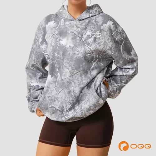 OQQ Womenswear Camo Printed Hoodies Oversized Sweatshirt Long Sleeve Casual suit  Fall Trendy Pullover Hoodie with Pocket