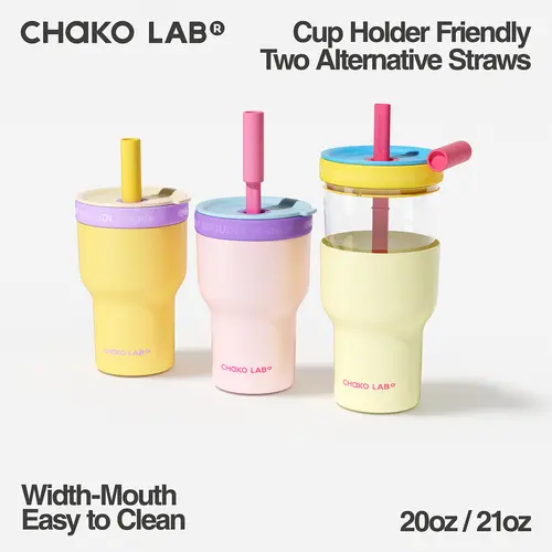 CHAKO LAB 21oz 2-in-1 Dual-layer Tumbler with Glass Cup & Insulated Outer Mug | Desktop Use | Long-Lasting Insulation | Easy to Clean | Coffee & Tea Ready Detachable Drinkware