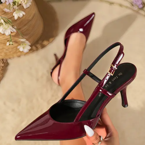 Women's Fashionable Solid Color Stiletto Heels, Elegant Pointed Toe Slingback High Heel Shoes, Buckle Stiletto Sandals for Party, Daily Clothing Decor for Women & Girls