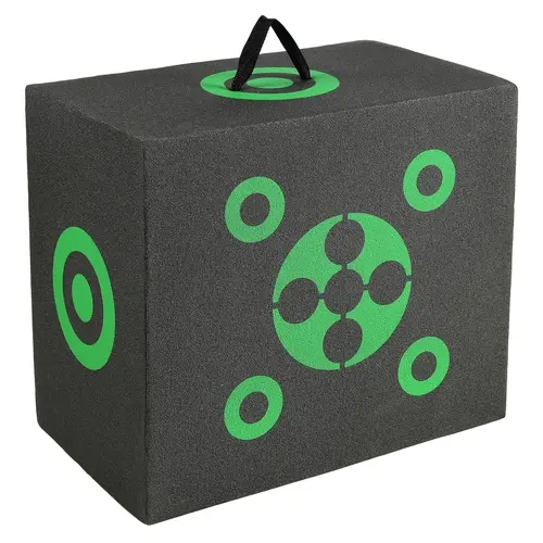 VEVOR Compact Foam Archery Target, 16"x18"x11" 6.8 lbs Portable & Compact Design, Easy to Transport with Carry Handle, All-Side Shooting, Self-Healing for Extended Target Life, Easy Arrow Removal, High Visibility, for Home & Outdoor Practice, Black