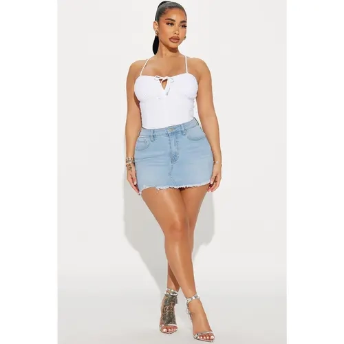 Raven Denim Mini Skirt - Light Wash