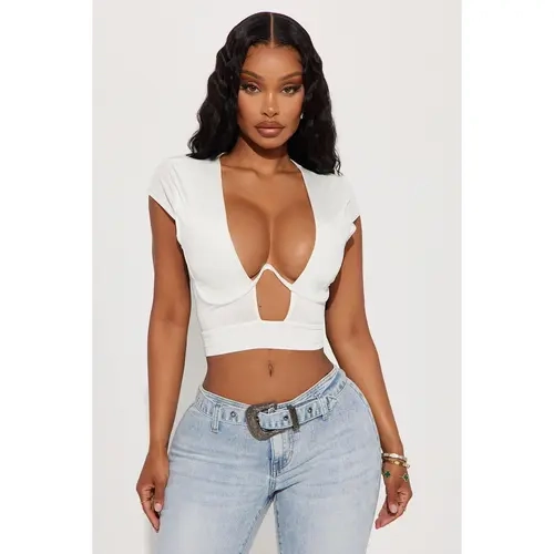 Talia Cut Out Top - White