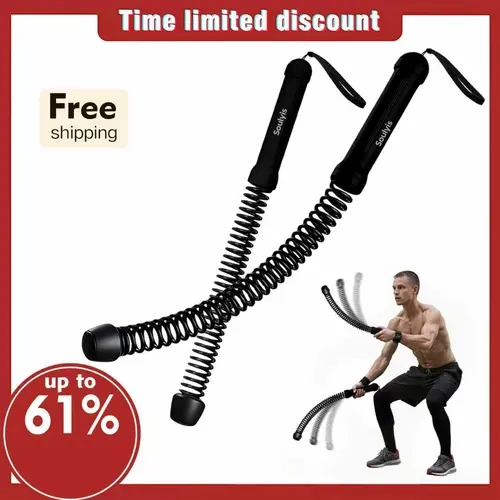 Soulyis Cordless Battle Ropes - 1.5kg Compact Weighted Fitness Rope with Anti-Scratch Design, Built-In Wrist Straps, At-Home/Apartment HIIT No-Jump Full-Body Burn Calories Tool, Hand Strengthener, Gym Bag-Friendly Gift for Fitness Enthusiasts