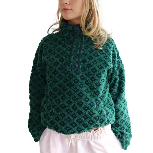 Hixiaohe Women's Checkered Plaid Wool Hoodie - Mock Neck, Long-Sleeved Sherpa-Lined Loose Half-Button Oversized Pullover, Kangaroo Pocket Retro Layering Sportswear, XL (TikTok Shop Black Friday)
