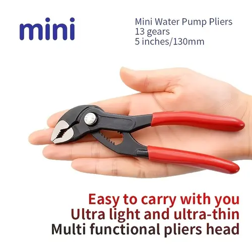 Groove Joint Pliers Set (4/5/7 in), 5/7" Water Pump Pliers - Fast Adjustable V-Jaw Mechanic Tool with Quick Release, Rubber Grip, Round/Square Nuts Compatibility, Pipe Fitting Hand Tool for Plumbers