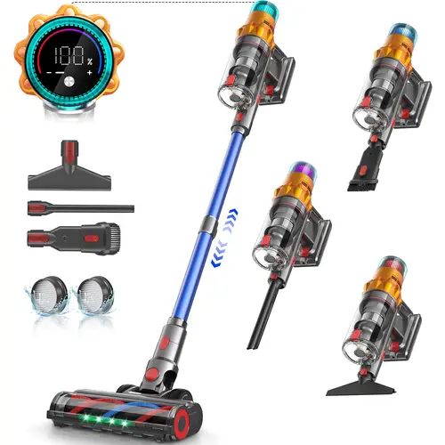 Belife S8 Cordless Vacuum Cleaners for Home, 8-in-1/48Kpa Powerful Suction, Up to 65 Minutes, Self-Standing Cordless Stick Vacuum Cleaner, Lightweight Anti-Tangle Rechargeable Vacuum for Floor/Carpet/Pet Hair/Car