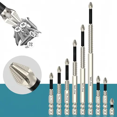 K5 Anti Slip Bit,K5 Impact Resistant Non SlipBit,High Magnetic Screwdriver Drill Bit Set,Anti Slip Ph2 Impact Driver Set,Non Slip Screwdriver Bits