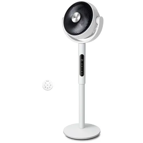 Levoit Corebreeze R432 Multifunctional Cooling Rotating Body Fan - 82ft Air Circulator, Remote Controlled, 20dB Quiet Mode, 9 Speeds, Sensor, Timer, Pedestal & Tabletop Modes, Lithium Metal, Low Noise Pedestal Design, Fan for Bedroom