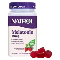Natrol Melatonin Deep Sleep Gummies Edible Dietary Supplement, 10mg Chewable Daily Supplement, 140 Count, Supports Rapid Onset & Extended Rest Duration, 100% Drug-Free, Gelatin-Free