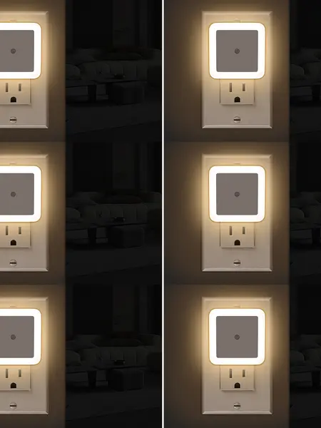 Night Light, Night Lights Plug into Wall 6-Pack, Plug in Night Light, Dusk to Dawn Nightlight Led Night Lights for Bedroom, Bathroom, Hallway Warm White Home Lighting