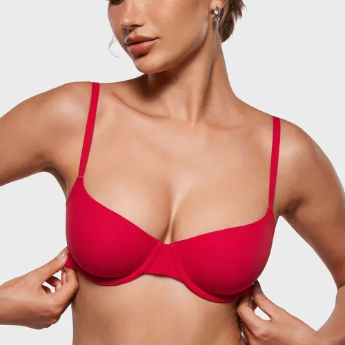 INLYRIC Women's Inbarely Plus Balconette Bra - Demi Unlined No Padding Underwire Comfort Natural Support Everyday Bras