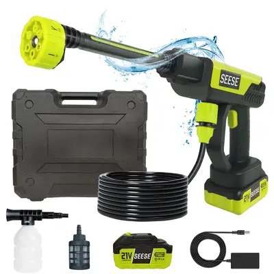 SEESE Cordless Pressure Washer and Single Port Charger Base, Bottle Portable Washer for Car,Home Cleaning & Garden Watering  Holiday gifts