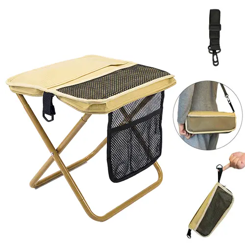 【SummerVibes】Compact Portable Folding Chair - 1.5 lbs Ultra-Lightweight All-Weather Camping Accessory with Shoulder Straps, 265 lbs Max Weight Capacity for Hiking, Camping Accessories,father'sdaygifts,campingessentials,campinggear