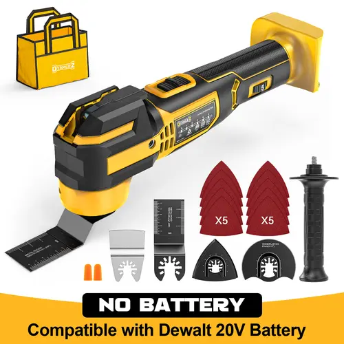 Cordless Oscillating Tool Compatible with Dewalt 20V Battery(NO Battery!!!),Portable Brushless-Motor Tool, 6Variable Speed Multi-Tool for Scraping,Cutting Wood toolupgrade