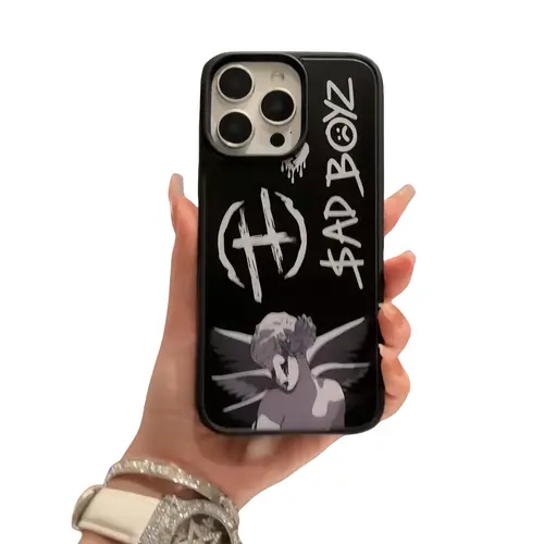 Sad Boyz Magnetic Cellphone Case - Bold Art, Shockproof, Lightweight, All-Day Comfort, Protective Casing, Multi-Model Cover for 11-16 Pro Plus Various iPhone Devices, Mobile Phone Accessory