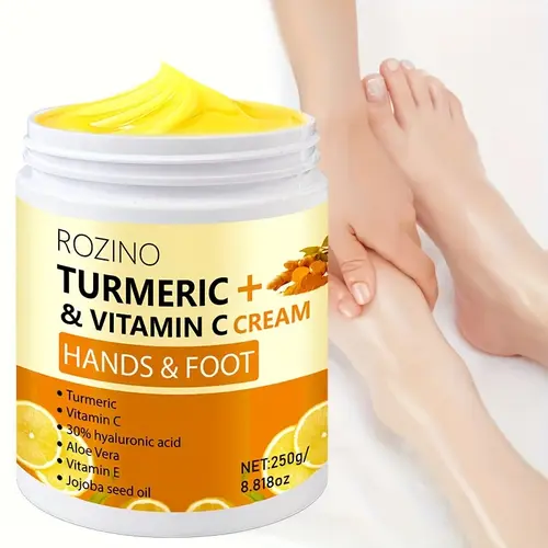 ROZINO Turmeric Firming Moisturizer (1.69 oz) - Anti-Aging Facial Massage Cream, Skin Care Product with Moisturizing, Anti-Wrinkle, Smoothing, Tightening Effects for Face, Hand & Foot Care