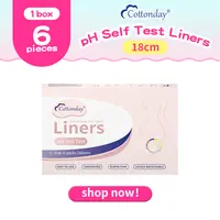 Women's pH Test Panty Liners, 18cm Soft Cotton Day Liners for Morning Use - Unscented, Breathable, Moisture Control, Antibacterial Strip for At-Home Health Screening, Suitable for All Skin Types, Purple, 18 Cm