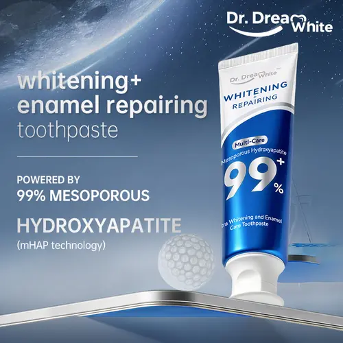 【Clinical Grade】Dr.DreamWhite Mesoporous Hydroxyapatite mHAP Toothpaste | Ultra Whitening  &  Enamel Reparing | Fresh Breath | Cucumber Melon & White Tea Flavor | 5.29oz