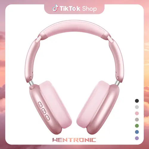 WENTRONIC Y02 Hybrid Waterproof Over-Ear Wireless Noise Cancelling Headphones - 60H Playtime, Hi-Res Audio, 3.5mm Compatible, Foldable, Memory Foam Earpads, Built-in Mic, Hands-Free Calls, Multi-Connectivity, Mobile/PC, PC and Laptop Compatible