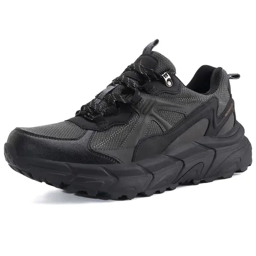 Men's Low-Cut Laced Active Casual Trainers - Synthetic Lightweight EVA Footwear, Nylon Upper, Breathable Non-Slip Sole, All-Season Sports Training Shoes for Jogging, Running, Outdoor Walking, Patchwork Look