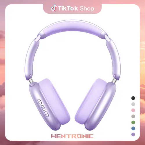 WENTRONIC Y02 Over-Ear Hybrid Active Noise Cancellation Folding Wireless Headphones - Waterproof Headset, Built-In Battery, 3.5mm Compatibility, 60H Playtime, Hi-Res Audio, Soft Ear Cushions, Mic, Call Control, iOS Android PC Support, Bluetooth