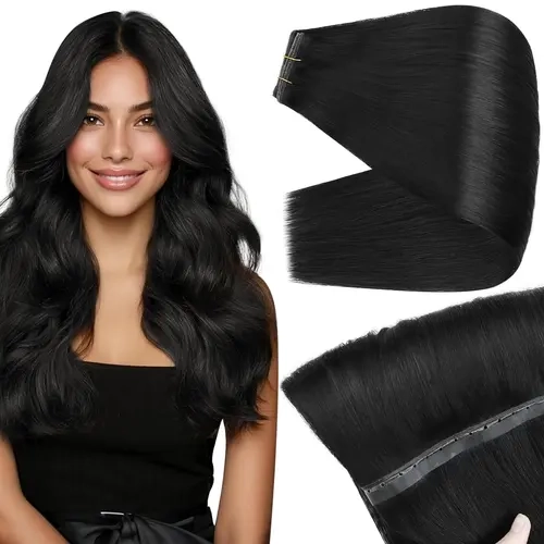 LaaVoohair Butterfly Wefts Human Hair Extensions - 50g/100g Real Human Hair Extension Hairpieces for Women, Daily Wear, Heat Resistance & Volume Boost