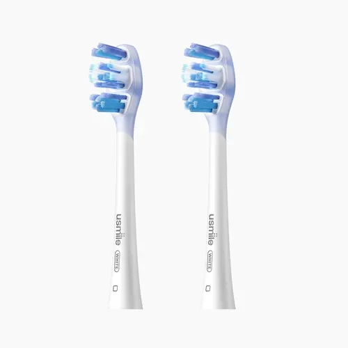 usmile 2.0 Sensitive Silicone Replaceable Toothbrush Heads - Soft, Slim Profile, Ergonomic Design, Reaches Tight Back Teeth, Clinically Approved, Supports Gum Health, For Daily Care, 2-Pack/4-Pack, Compatible with All usmile Models, Adults