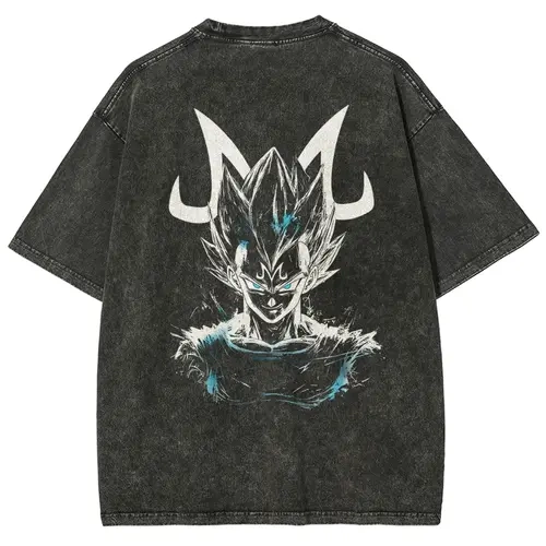 Dragon Ball DBZ Vegeta Anime Washed Graphic Tees Funny Japanese Cartoon Distressed Shirt 90s Vintage Streetwear Unisex Summer Gift